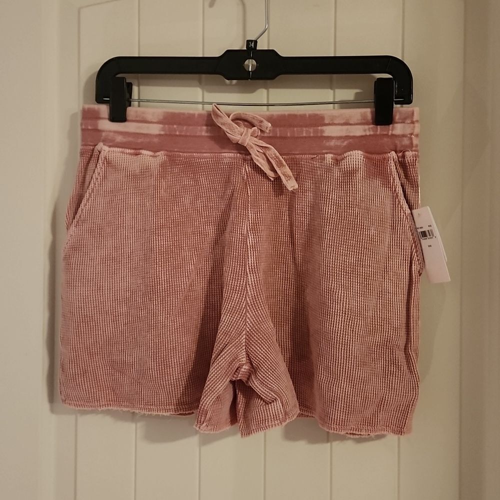 Splendid Pink Waffle Print Lounge Shorts| Size M